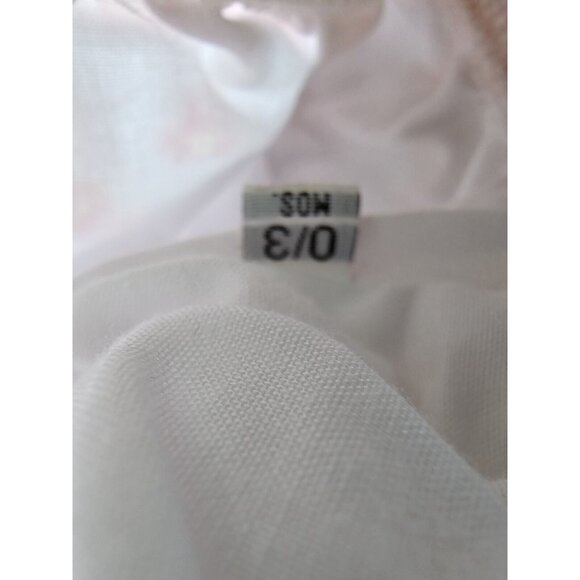 Vtg Creme De La Creme Baby Girls Size 0-3 Months Pink White Gold Collection 1990 - Picture 7 of 8